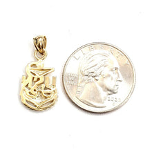 Load image into Gallery viewer, 14k yellow Gold USN Pendant United States Navy military anchor fine jewelry 2.5g