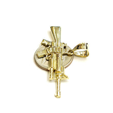 Load image into Gallery viewer, 10k yellow Gold AR15 AR-15 machine gun rifle army Pendant fine jewelry 3.6g