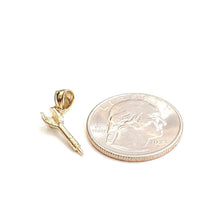 Load image into Gallery viewer, 14k yellow Gold solid 3D lawn Dart Pendant charm dartist gift fine jewelry 0.9g