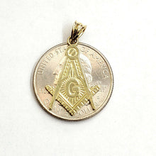 Load image into Gallery viewer, 10k yellow Gold Freemason Masonic Pendant charm fine religious gift jewelry 1.3g