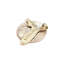 Load image into Gallery viewer, New 14k yellow gold Florida outline map pendant charm gift fine jewelry 2g