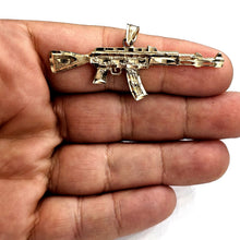 Load image into Gallery viewer, 14k yellow Gold AK-47 machine gun military rifle Pendant charm fine gift 8.7g