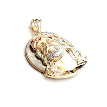 Load image into Gallery viewer, 14k multi color gold jesus face head pendant charm religious fine jewelry 4g