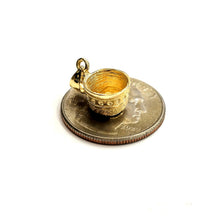 Load image into Gallery viewer, New 14k yellow Gold solid 3D Coffee Mug Cup Pendant charm gift fine jewelry 2.6g