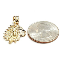 Load image into Gallery viewer, New 14k solid yellow Gold Chief face head Pendant fine jewelry 2.6g