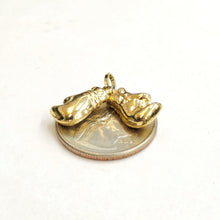 Load image into Gallery viewer, 14k yellow gold hollow 3D classic boxing gloves charm pendant fine jewelry 1.9g
