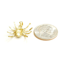 Load image into Gallery viewer, New 14k yellow Gold solid Spider Pendant charm spooky gift fine jewelry 2.9g