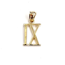 Load image into Gallery viewer, New 14KT Yellow Gold Solid Roman number 9 Pendant charm gift Fine Jewelry 1.2g