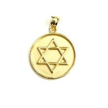 Load image into Gallery viewer, 14k yellow gold Round star of David Jewish Israel charm pendant Fine jewelry 4g