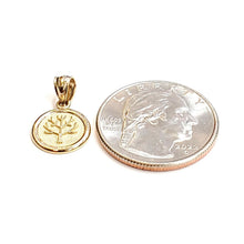 Load image into Gallery viewer, New 14k yellow Gold tiny round seven wishes Long Life Pendant charm jewelry 1.2g