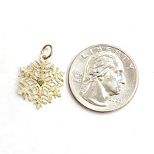 Load image into Gallery viewer, 14k Yellow Gold Winter SnowFlake Pendant charm gift for her fine jewelry 0.8g