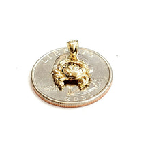 Load image into Gallery viewer, New 14k yellow Gold tiny crab cancer zodiac sign Pendant charm fine jewelry 1.2g