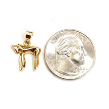 Load image into Gallery viewer, 14k yellow gold tiny chai Hay Jewish kabbalah pendant charm fine jewelry 1.3g