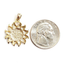 Load image into Gallery viewer, New 14k yellow gold solid sun sol pendant charm astrology gift fine jewelry 2.8g