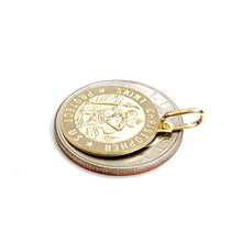 Load image into Gallery viewer, 14k solid yellow Gold round saint Christopher Pendant religious gift 0.72" 3.1g