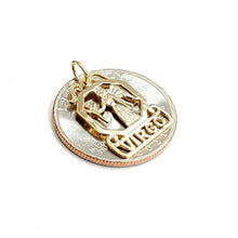 Load image into Gallery viewer, New 14k yellow Gold Virgo zodiac sign Pendant charm astrology fine jewelry 1.2g