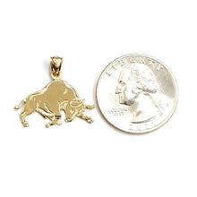 Load image into Gallery viewer, 14k yellow solid Gold taurus bull zodiac Pendant charm fine gift jewelry 1.5g