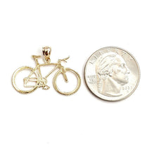 Load image into Gallery viewer, 14k yellow Gold bicycle bike Pendant charm sport biker gift fine jewelry 1.6g