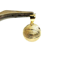 Load image into Gallery viewer, 14k yellow Gold basketball 3D ball Pendant charm fine sport jewelry unisex 3.1g