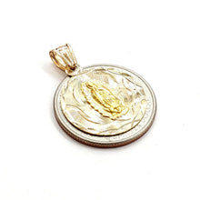 Load image into Gallery viewer, 14k yellow gold round virgin Mary Guadalupe religious pendant diamond cut 2.5g