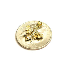 Load image into Gallery viewer, New 14k yellow Gold Tiny solid honey bee Pendant charm gift fine jewelry 1g