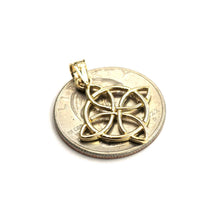 Load image into Gallery viewer, 14k yellow Gold Nudo De Bruja Witches Knot Pendant fine jewelry unisex 1.5g