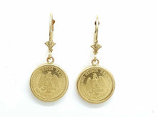 Load image into Gallery viewer, 14k yellow Gold coin Earrings lever Back fine gift jewelry for women 4.3g