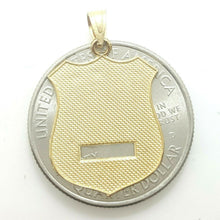 Load image into Gallery viewer, 14k yellow gold police badge pendant charm Fine Jewelry Gifts men women 1.8g