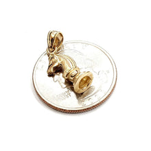 Load image into Gallery viewer, 14k yellow Gold tiny 3D horse chess piece Pendant charm gift fine jewelry 2g