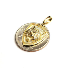 Load image into Gallery viewer, 14k yellow solid Gold Bear head face Animal Pendant charm fine gift jewelry 3.7g