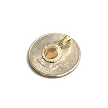Load image into Gallery viewer, 14k yellow Gold Tiny shiny Round pendant charm Cubic Zirconia Gift jewelry 0.7g