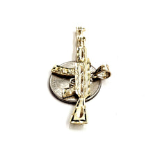 Load image into Gallery viewer, 14k yellow Gold AK-47 machine gun military rifle Pendant charm fine gift 8.7g