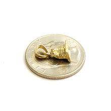 Load image into Gallery viewer, New 14k yellow gold Solid Tiny 3D Bell pendant charm Gift fine jewelry 1.9g