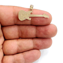 Load image into Gallery viewer, New 14k yellow Gold solid Guitar Pendant gift music instrument fine jewelry 1.7g