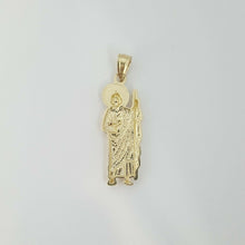 Load image into Gallery viewer, 14k solid Gold two tone saint Jude juda Pendant charm fine religious gift 1.3g