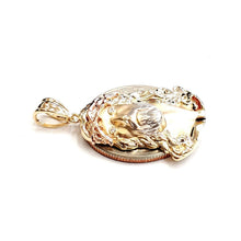 Load image into Gallery viewer, 14k multi color gold jesus face head pendant charm religious fine jewelry 4g