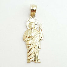 Load image into Gallery viewer, 10k yellow gold saint Jude juda pendant charm fine religious gift jewelry 0.8g