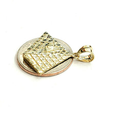 Load image into Gallery viewer, New 10k yellow solid Gold Egyptian pyramid eye Pendant fine gift jewelry 2.3g