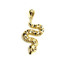 Load image into Gallery viewer, 14k yellow gold Rattle snake reptile Pendant charm diamond cut fine jewelry 1.7g