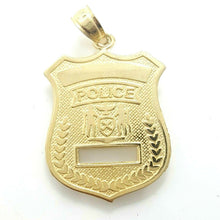 Load image into Gallery viewer, 14k yellow gold police badge pendant charm Fine Jewelry Gifts men women 1.8g