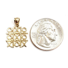 Load image into Gallery viewer, New 14k yellow Gold tic tac toe xoxo Pendant charm game fine jewelry gift 2.1g