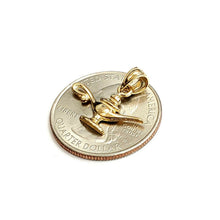 Load image into Gallery viewer, 14k yellow Gold tiny Genie lamp Aladdin charm pendant gift fine jewelry 1.1g