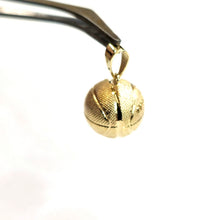Load image into Gallery viewer, 14k yellow Gold basketball 3D ball Pendant charm fine sport jewelry unisex 3.1g
