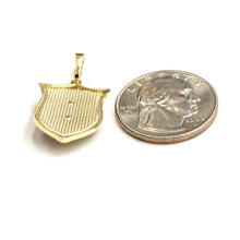Load image into Gallery viewer, 14k yellow solid Gold lion Leo head face shield Pendant charm fine jewelry 3.7g