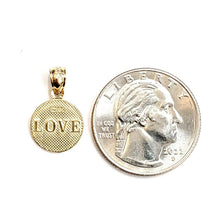 Load image into Gallery viewer, 14k yellow Gold tiny round seven wishes Love Pendant charm fine jewelry 1.2g