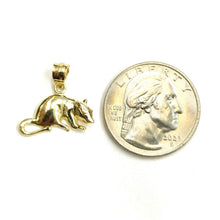 Load image into Gallery viewer, New 14k yellow Gold mouse Pendant animal charm Children gift fine jewelry 1.6g