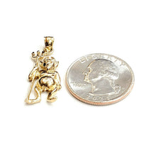 Load image into Gallery viewer, New 14k yellow Gold solid Devil Pitchfork Pendant charm Gift fine jewelry 3.3g