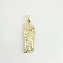 Load image into Gallery viewer, 14k solid Gold two tone saint Jude juda Pendant charm fine religious gift 1.3g