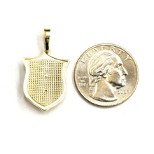 Load image into Gallery viewer, 14k yellow solid Gold lion Leo head face shield Pendant charm fine jewelry 3.7g
