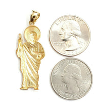 Load image into Gallery viewer, 14k two tone gold saint Jude juda pendant charm fine religious gift jewelry 3.5g